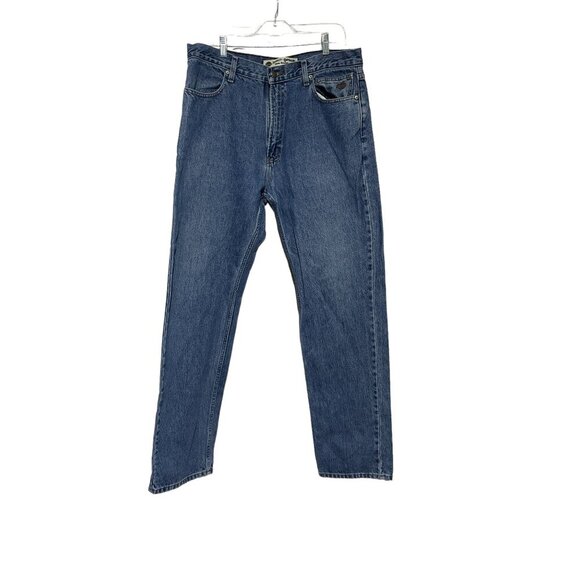 Vintage Harley Davidson Men's Jeans Straight Leg Denim Med Wash Blue Size 36 - Picture 1 of 8